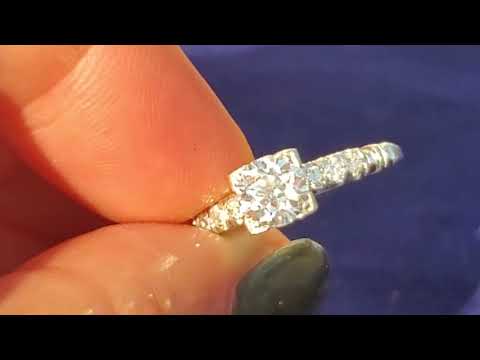 Old European Cut Diamond Platinum Engagement Ring Art Deco Vintage Estate c1920s