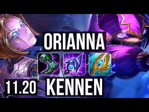 ORIANNA vs KENNEN (MID) | 65% winrate, 7/2/7, Rank 9 Ori, Godlike | EUW Challenger | v11.20