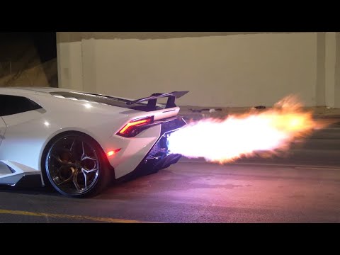 2000HP Twin Turbo Lamborghini Huracan + Gintani Revuelto SHOOTS FLAMES Nonstop! 🔥