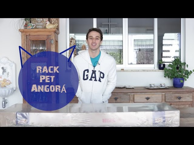 Rack Retro Pet Angora Até 55 Polegadas Freijó/Azul Navy - Olivar Móveis