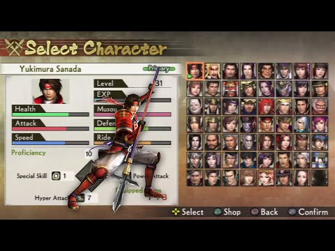 Samurai Warriors 4 Opening and All Characters [PS3]
