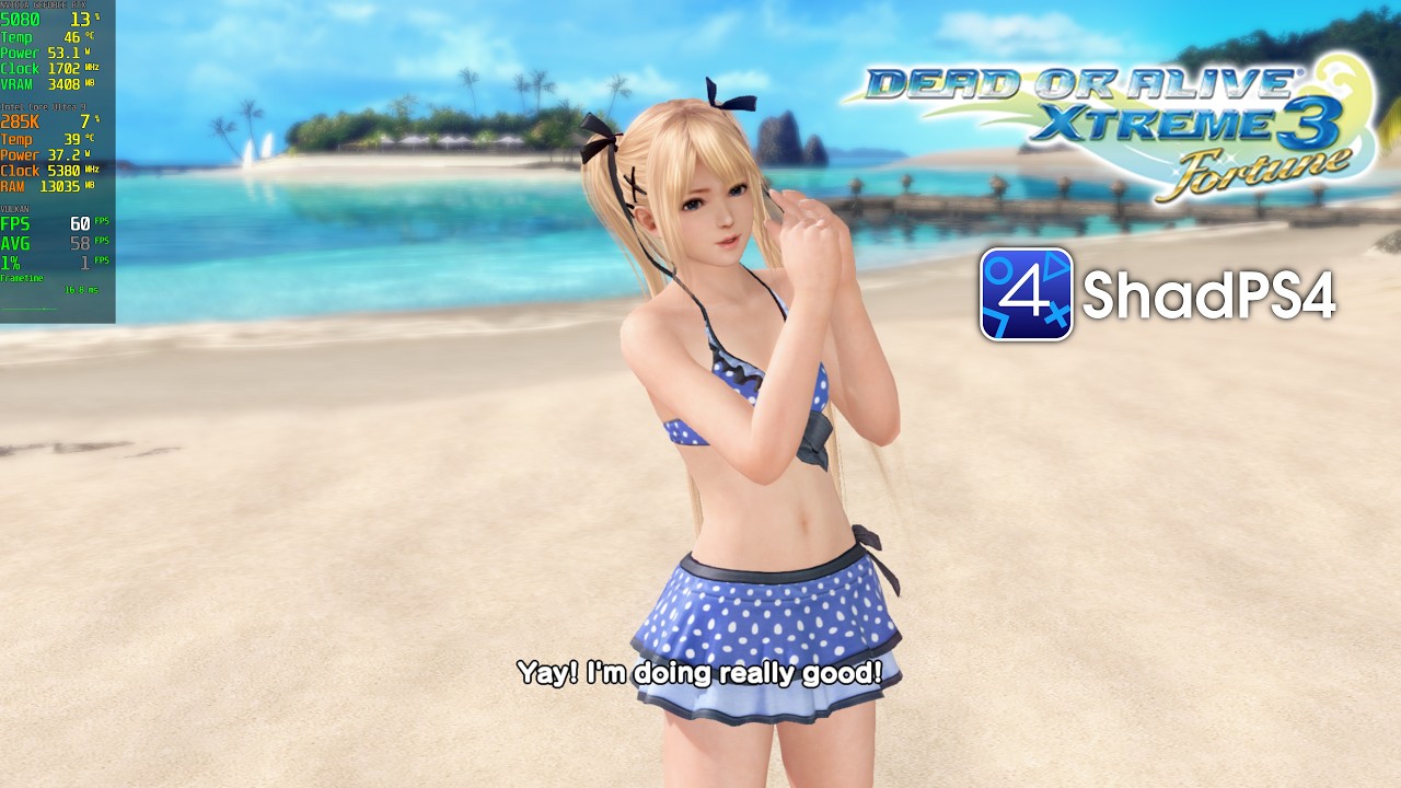 DEAD OR ALIVE Xtreme 3 Fortune Gameplay | ShadPS4 0.21.1 WIP PS4 Emulator PC