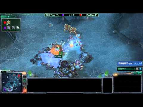 Game 1 - ROOT.qxc (T) vs ZeeRax (P) - TeamSpeak TL SC2 Open #13 Final