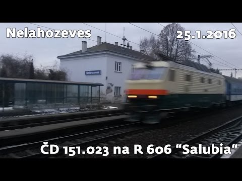 ČD 151.023-9 (retro) na R 606 “Salubia“ | Nelahozeves | 25.1.2016
