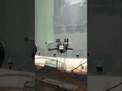 Sandblasting y recubrimiento robótico en tanque