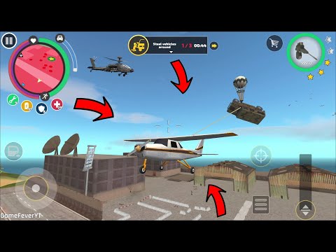 Rope Hero Vice Town (naxeex airplane fly army jeep on military base) army base - Android Gameplay HD