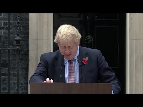 Boris Johnson makes a statement outside 10 Downing Street - 6th November 2019