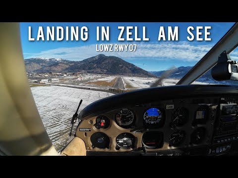 LANDING in ZELL AM SEE LOWZ 07 | Piper PA28 | Unedited Cockpit View 4K