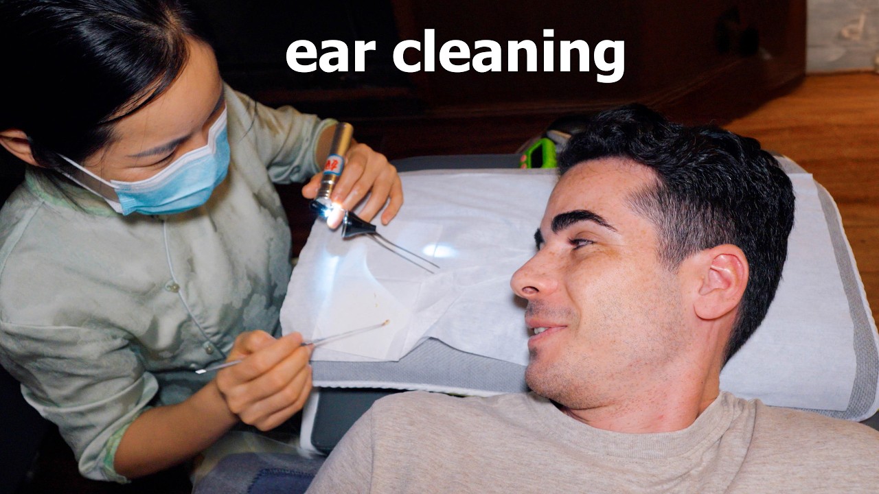 ASMR: Professional Chinese Ear Cleaning with Moxibustion and Head Massage