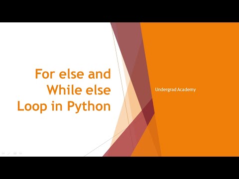 For Else And While Else Loop In Python Python Programming Lesson 13 Undergrad Academy