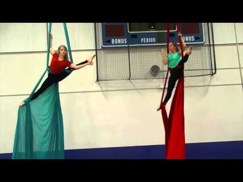 Billie Eilish和Simone Midby在Foshay的表演中表演空中絲綢。 (Billie Eilish and Simone Midby do Aerial Silks at Foshay performance)