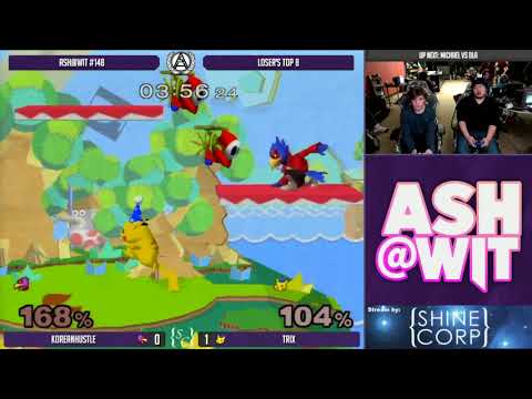 KoreanHustle (Falco, Falcon, Fox) vs Trix (Pikachu, DK) - ASH@WIT #148 Melee Loser's Top 8