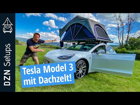 Tesla Model 3 mit Dachzelt | High End Elektro Camper mit Queedo Freedom Family Dachzelt