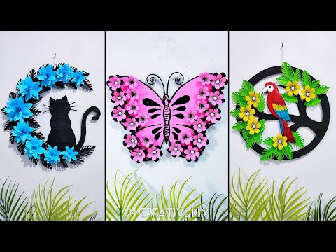 Best paper craft for home decoration | Beautiful wall hanging craft ideas | Paper flower wall decor