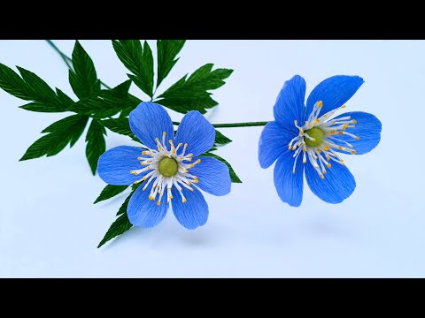 How To Make Blue Wood Anemone Paper Flower / Paper Flower / Góc nhỏ Handmade