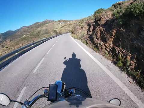 D914 Coastal road from France to Spain - entering Portbou