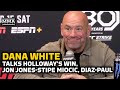 Dana White Talks Max Holloway's Win, Diaz vs. Paul, 'Pissed Off' At Clay Guida | UFC Kansas City