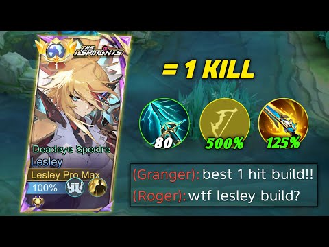 GLOBAL LESLEY NEW 1 HIT BUILD SOLO RANKED!! (100% broken) Build Top Global Lesley 2025 - MLBB