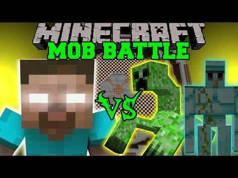 PopularMMOs - HEROBRINE VS DIAMOND GOLEM, MUTANT CREEPER, & TITAN - Minecraft Mob Battles - Mods