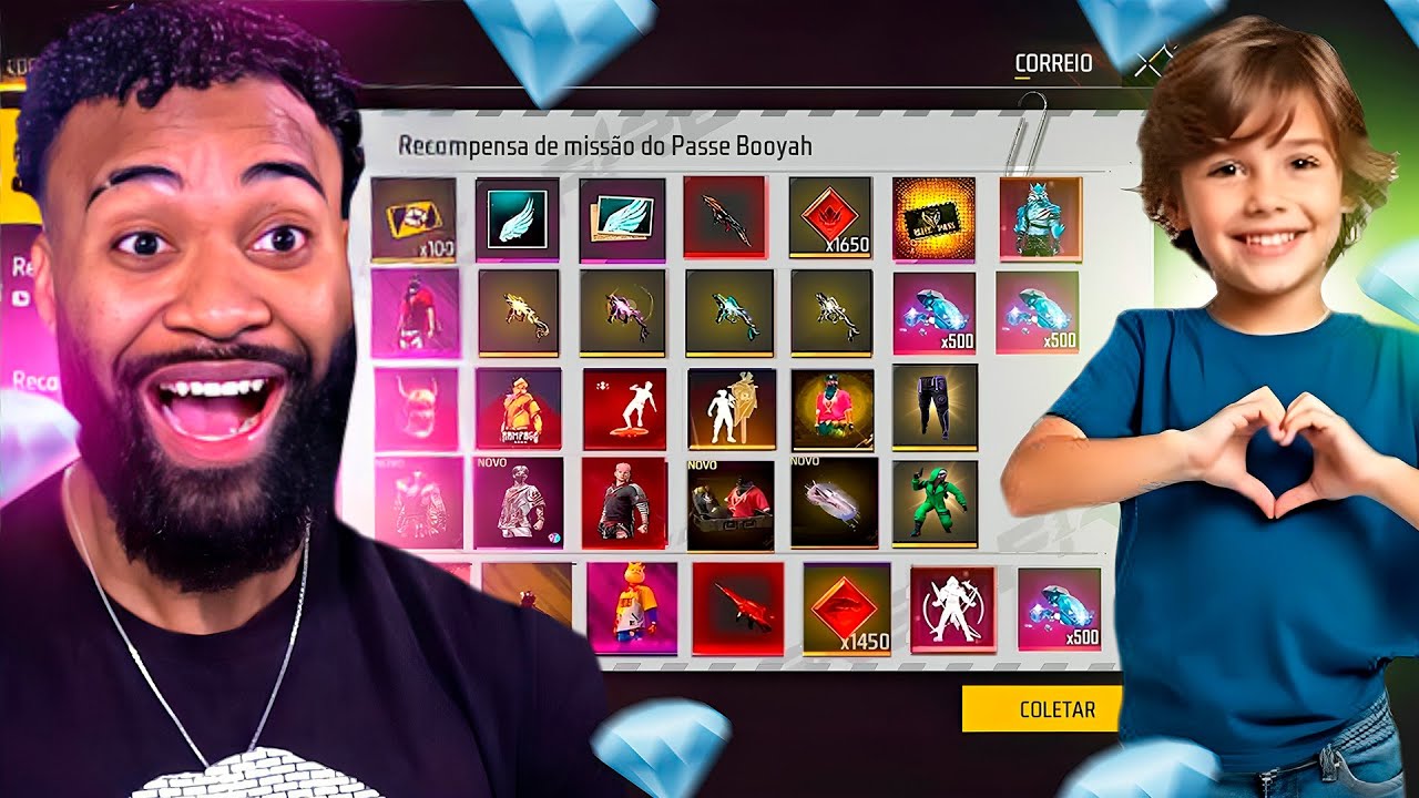 CODIGO MUITO RARO E 10.000 DIAMANTES! REALIZEI O SONHO DESSA CRIANÇA NO FREE FIRE!
