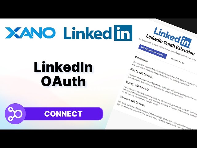 Setting up LinkedIn OAuth through the Xano Marketplace