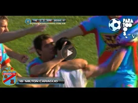 Gol de Caraglio. Tigre 0 - Arsenal 1. Fecha 12. Torneo Inicial 2013. Fútbol Para Todos