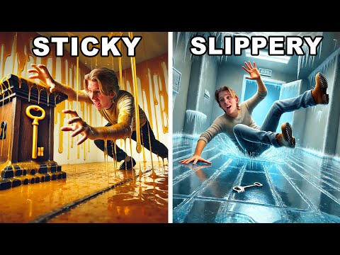 Trapped in Impossible Puzzle Boxes! *STICKY VS SLIPPERY*