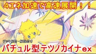 【ポケカ対戦】バチュル型テツノカイナex  VS  ピジョ型リザードンｅｘ　エネ加速で高速展開！　セアリ＆ミント