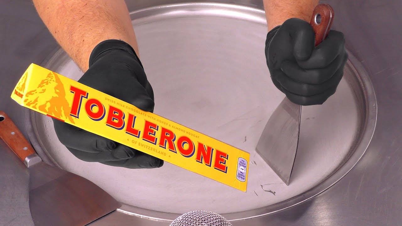 ASMR | TOBLERONE - Ice Cream Rolls | Swiss Milk Chocolate with Honey & Almond Nougat