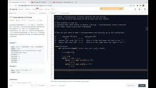 YouTube video 'Leetcode 777. Swap Adjacent in LR String - simultaneous linear traversal'