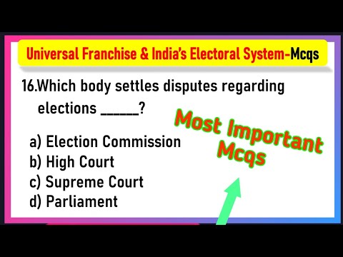 Universal Franchise and India’s Electoral System Class 8 MCQ Questions SST Chapter 5 | #class8