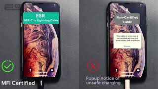 ESR USB-C naar Apple Lightning Snellaad Kabel MFi 1M Wit video