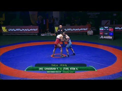 BRONZE GR - 80 kg: Y. GHADERIAN (IRI) df. A. ATEM (TUR), 2-1