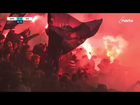 Finnish title-decider 2021 KUPS-HJK-- fan/ultra action