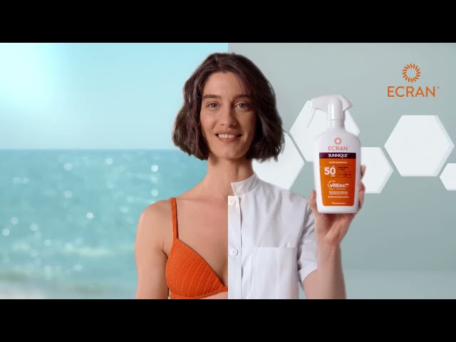 Vídeo relacionado con Ecran Sunnique - Spray Protector FPS 50 Formato Viaje, Protección UVB + UVA e IR-A, Refuerza las Defensas, Hidratación 24 h, Fórmula con VitEox 80, Resistente al Agua, para Toda la Familia - 100 ml