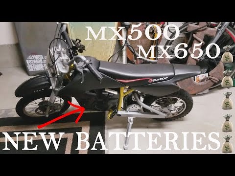 How To Install NEW Batteries On Razor MX500 MX650 Dirt Bike Upgraded Batteries Longer Run Time