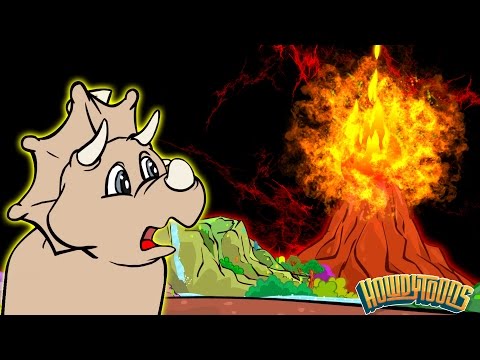 SMOKE - FIRE - LAVA - VOLCANO | Dinosaur Songs and Dinosaur Cartoons | Dinostory by Howdytoons S2E1