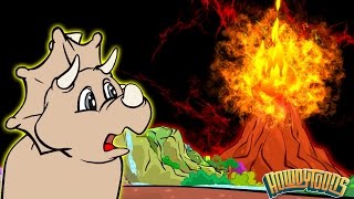 SMOKE - FIRE - LAVA - VOLCANO | Dinosaur Songs and Dinosaur Cartoons | Dinostory by Howdytoons S2E1