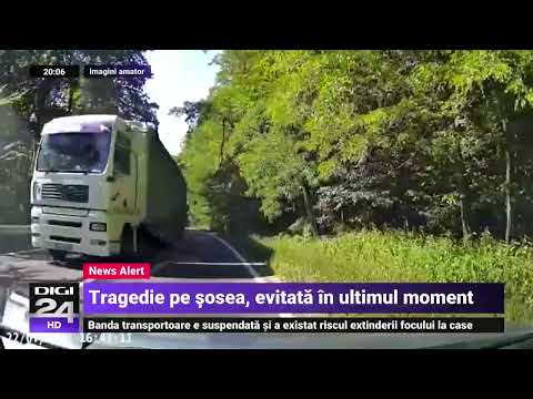 Aproape de tragedie: Un șofer evită în ultimul moment coliziunea frontală cu un TIR