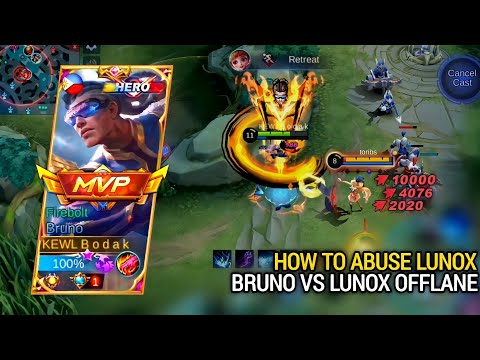 BRUNO VS LUNOX OFFLANE | BRUNO BEST BUILD AND EMBLEM MLBB
