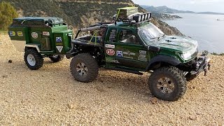 preview picture of video 'Scaler Axial SCX10 Honcho 4x4 + Trailer Offroad - RC - Sardegna - Solanas 13 12 2014'