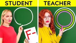 FUNNY SCHOOL HACKS || Teacher VS Students! Crazy and Smart Ideas by 123 GO! FOOD
