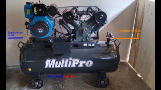 Mesin Kompresor Angin 10Hp 300 Liter Diesel MULTIPRO VBCD 1299/300 Mesin Kompresor Angin Diesel Belt Drive Air Compressors 10HP 300Liter VBCD1299/300