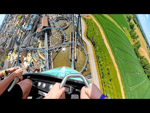 ABYSSUS Double Launch Coaster - Energylandia Amusement Park | Zator, Poland | 4K FULL RIDE POV