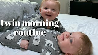 morning routine: w/ 6 month old twins