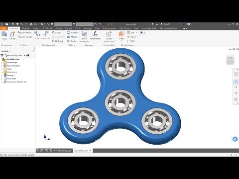 Autodesk inventor Tutorial Design of Fidget Spinner