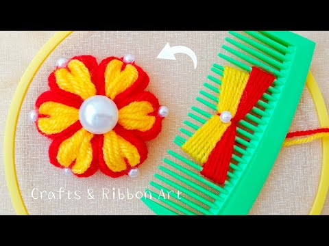 It's Amazing !! Super Easy Flower Craft Ideas with Wool - Hand Embroidery Beautiful Flower Design