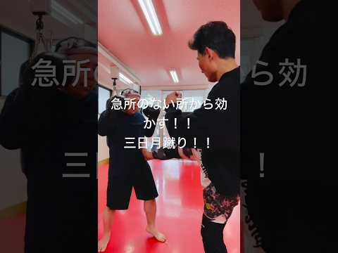 [キックボクシング　トレーニング　格闘技] 急所のない所から効かす！！　三日月蹴り！！　#キックボクシング #トレーニング #格闘技