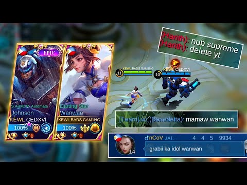TOP 1 SUPREME WANWAN & JOHNSON IN A GAME!? - MY TEAMMATE GOT AMAZED😲 -  MLBB