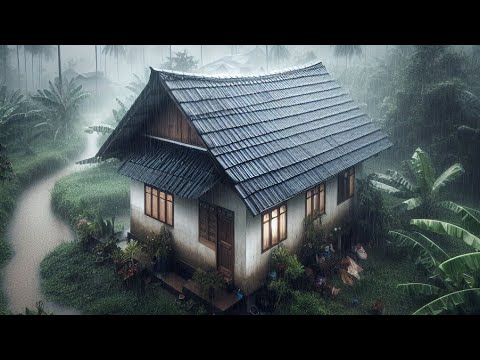 Dee Tanz von Donner und heftigem Regen auf dem Wellblechdach hilft Ihnen, sofort einzusc